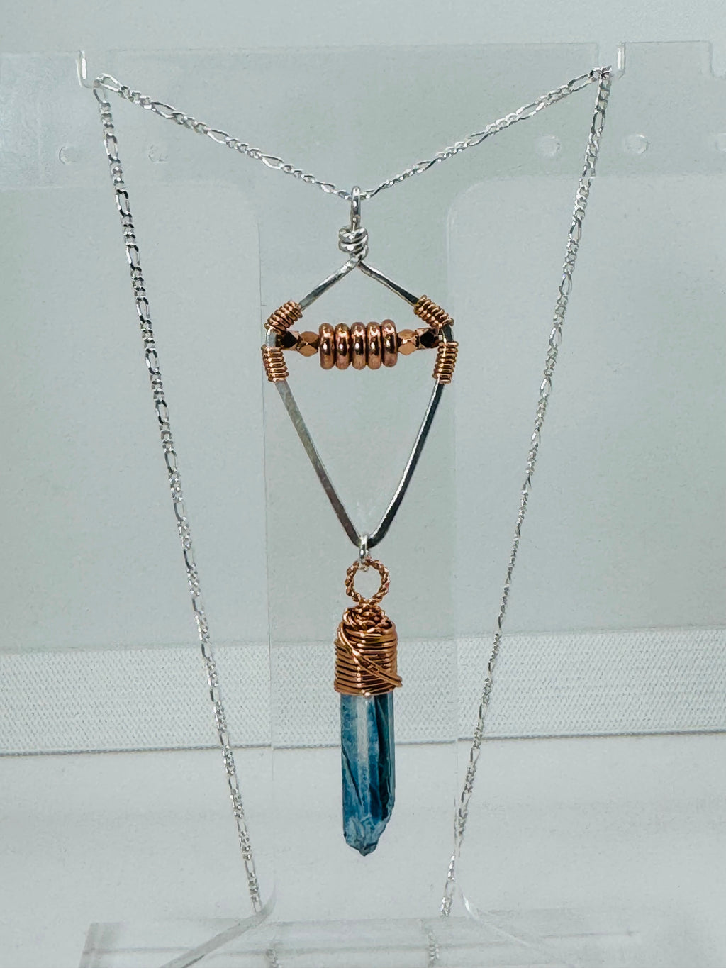 Primal Thunder Necklace | Handmade Sterling Silver, Copper & Quartz Crystal Pendant | Timber & Tide Jewelry