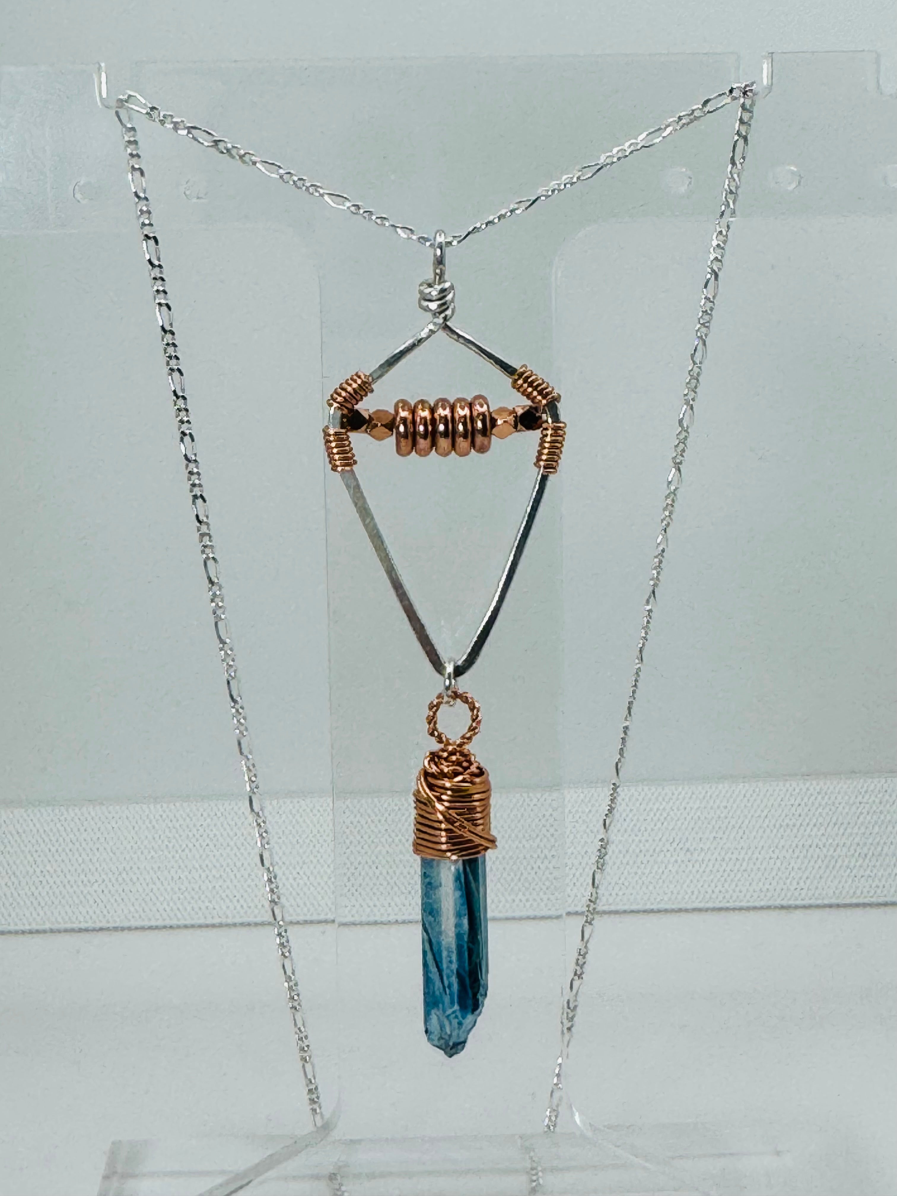 Primal Thunder Necklace | Handmade Sterling Silver, Copper & Quartz Crystal Pendant | Timber & Tide Jewelry
