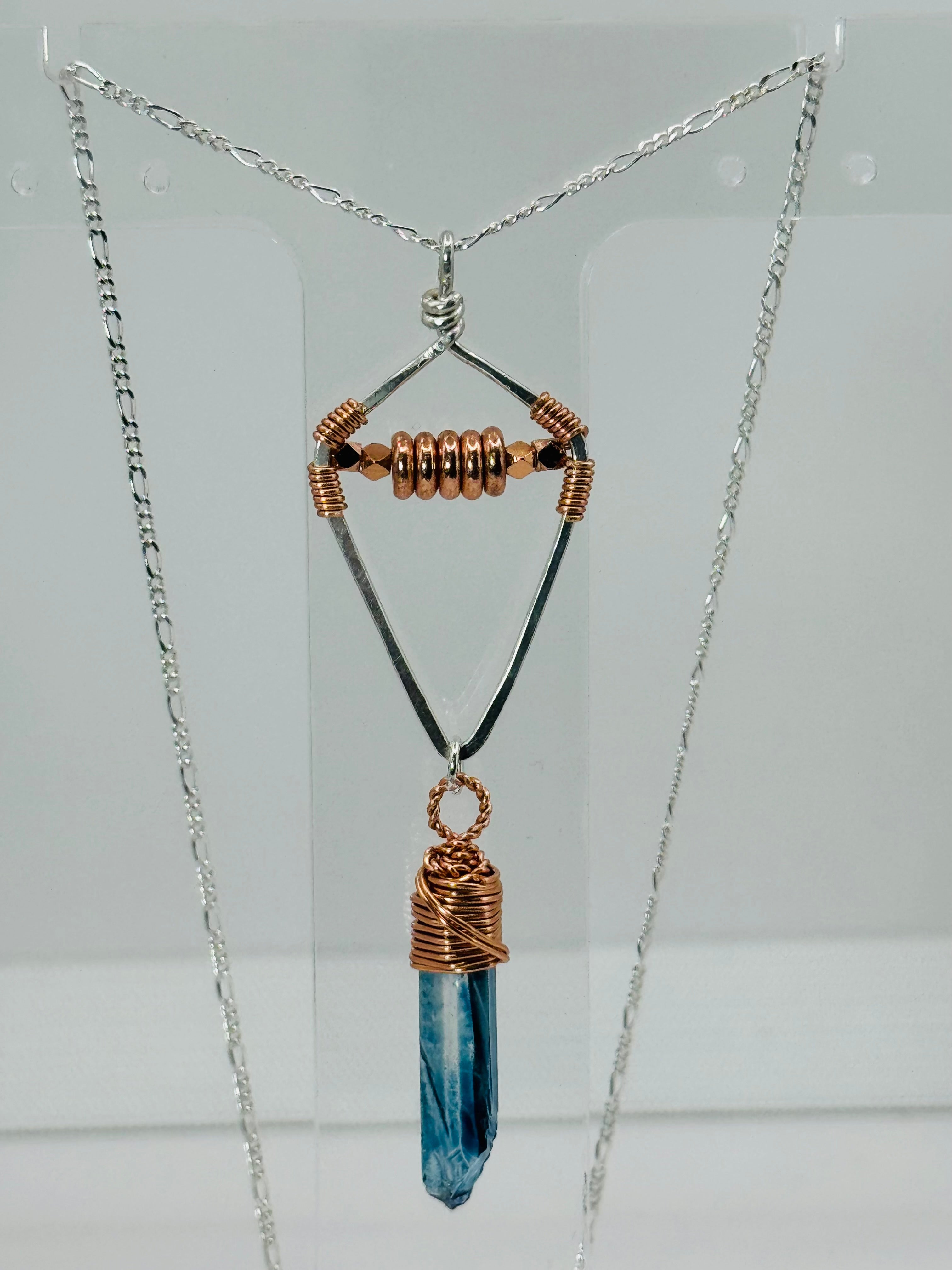 Primal Thunder Necklace | Handmade Sterling Silver, Copper & Quartz Crystal Pendant | Timber & Tide Jewelry