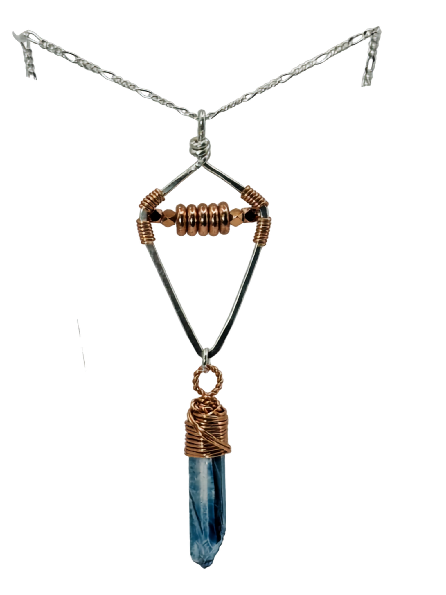 Primal Thunder Necklace | Handmade Sterling Silver, Copper & Quartz Crystal Pendant | Timber & Tide Jewelry