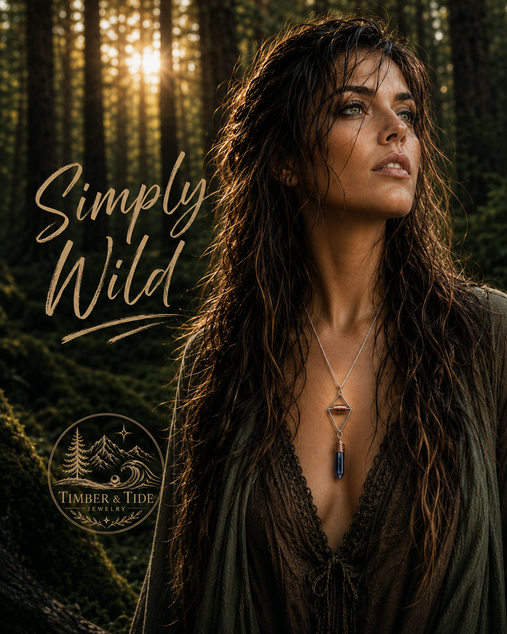 Primal Thunder Necklace | Handmade Sterling Silver, Copper & Quartz Crystal Pendant | Timber & Tide Jewelry