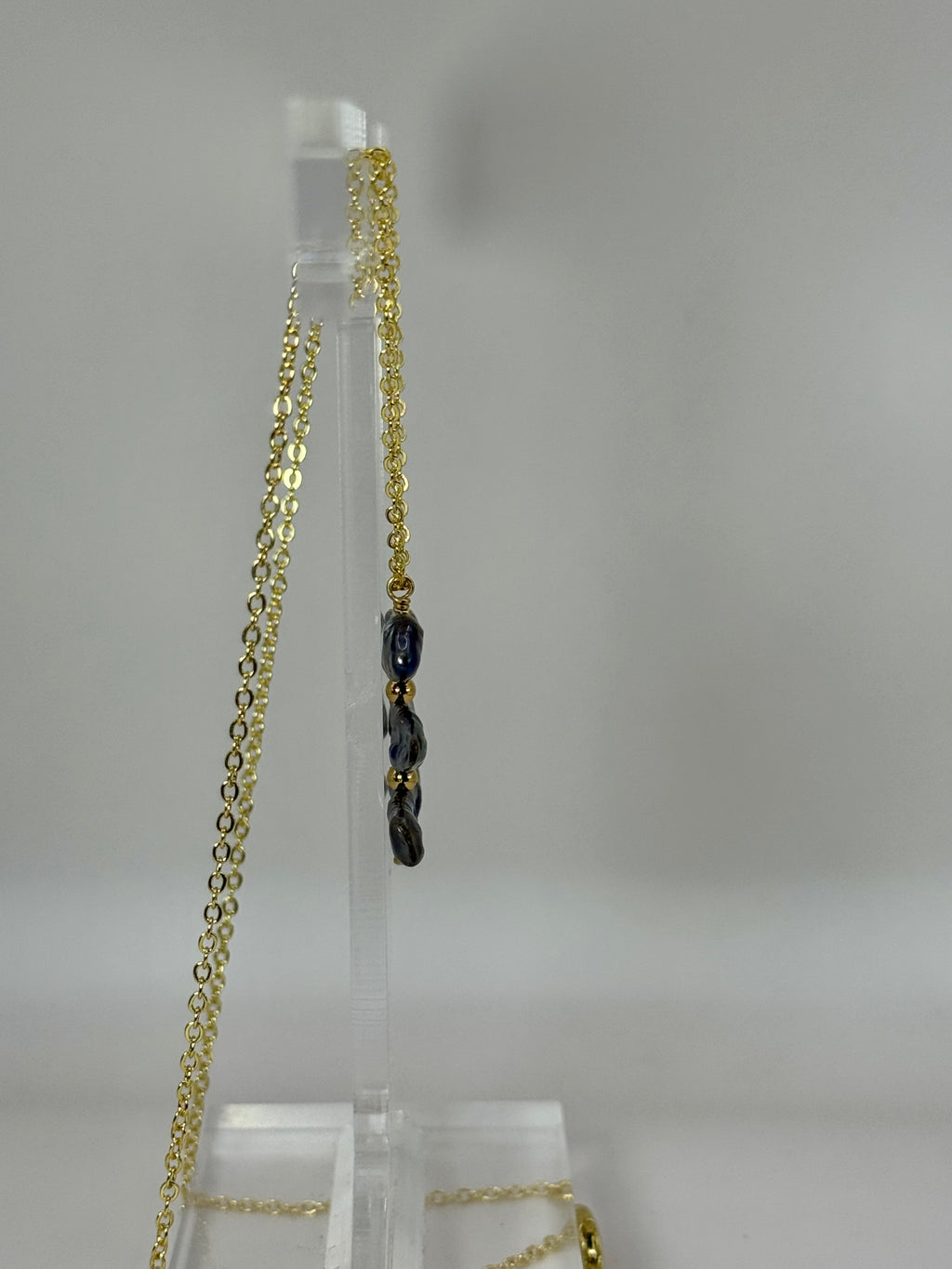 Midnight Current Necklace | Peacock Stick Pearl & 18K Gold Necklace