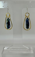 Midnight Current Earrings | Peacock Stick Pearl & Brass Earrings