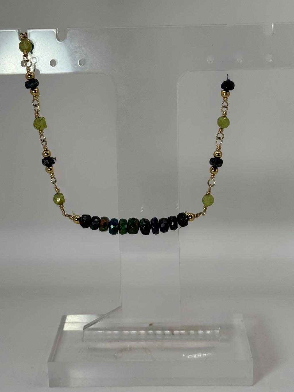 Midnight Aurora | Black Opal, Peridot Choker Necklace, 14k Gold-Filled