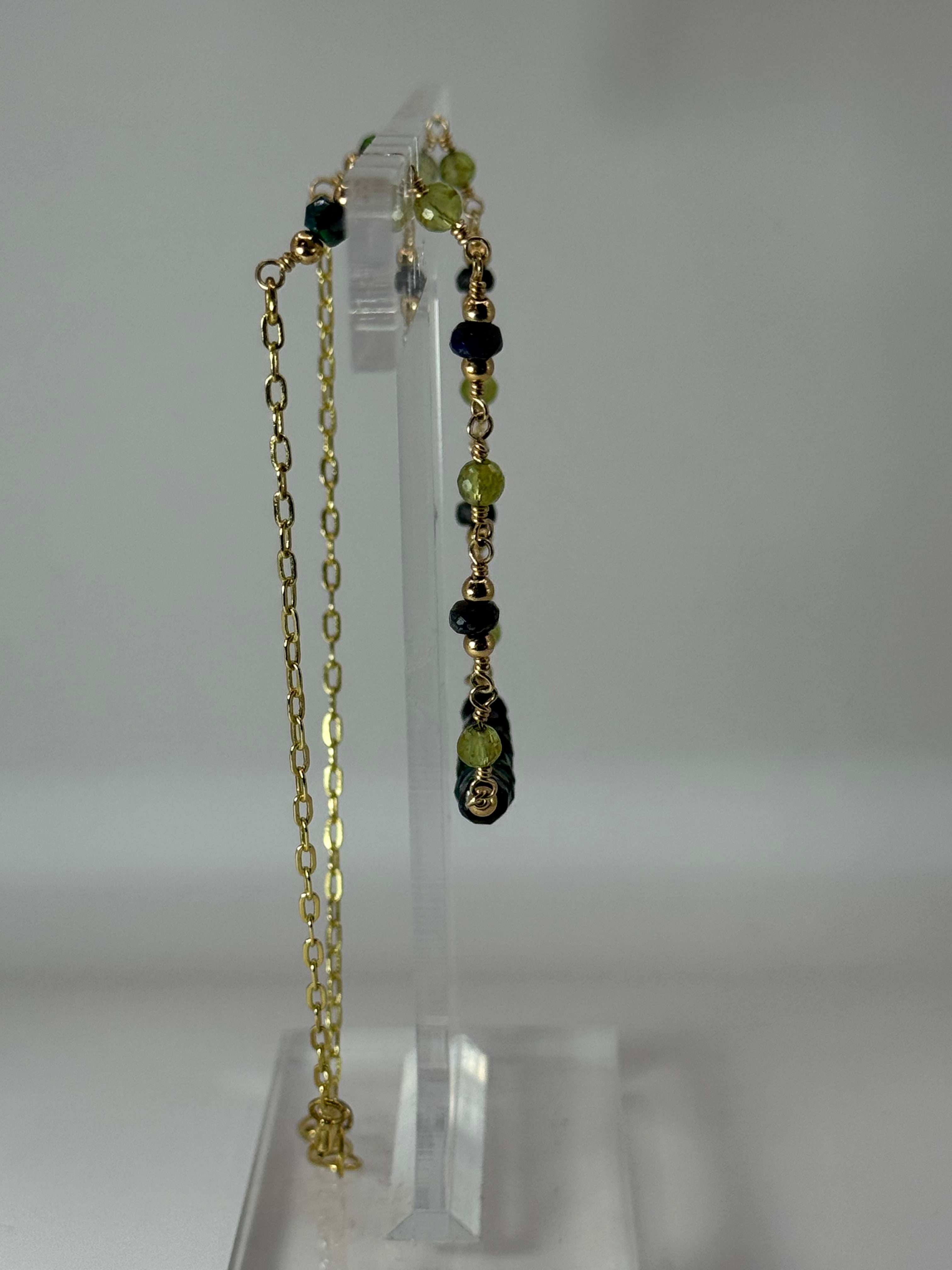 Midnight Aurora | Black Opal, Peridot Choker Necklace, 14k Gold-Filled